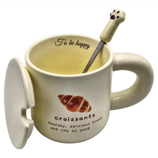 JUST HOME Bear Bread附蓋匙杯 2入組, 顏色隨機, 1組