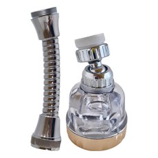 Water More 水摩爾 金色透明三段增壓水花轉換器 Set 360度浴室廚房, 1組