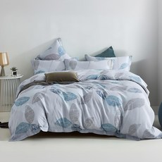 床寢時光 台灣製 頂級萊賽爾天絲 雙人加大 兩用被套床包組, Queen Size, 曼葉 SWM7871L