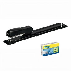Rapid E-15 長臂釘書機 + 26/6 釘書針 1000入 組 黑色, 黑色(訂書機), 1組