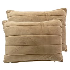 J&N 艾妮珩 縫鋪綿短毛絨腰枕 2入, 咖啡色