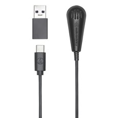 audio-technica 鐵三角 電容數位桌上平面型/領夾麥克風 原廠保固, ATR4650-USB, 黑色