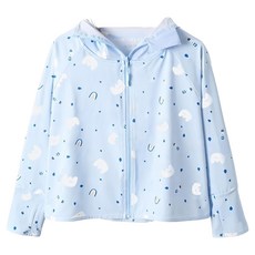 兒童款涼感防曬外套 UPF50+, L, 滿版藍雲朵