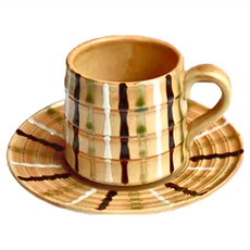 黃瀨戶咖啡杯皿組 - 日本制, 1個