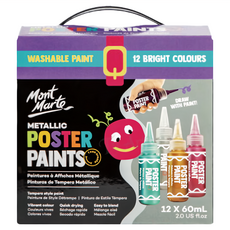 Mont Marte 蒙瑪特 金屬海報顏料套組 可水洗, 60ml, 12色