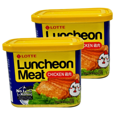 LOTTE 樂天 雞肉午餐肉 原味, 340g, 韓國No.1品牌, 2罐