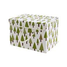 日式棉麻收納盒 折疊收納箱 620g, 370 x 250 x 20mm, 三角樹, 1個