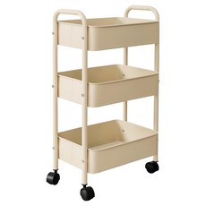 PEACHY LIFE 完美主義 Karla 收納推車 3層, 奶茶色, 1個