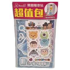 itaste 小品味 開關隨意貼 內含2款開關壁貼 2款迷你隨意貼, A款 多色