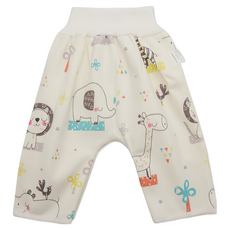 OhBabyLying 兒童款寶寶高腰防水隔尿褲, 4-8歲, L, 動物派對