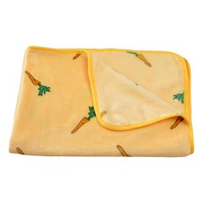 毛皇上 法蘭絨寵物毛毯 - 柔軟舒適、可愛圖案、方便清潔, M(70 x 50cm), 胡蘿蔔/黃色, 1件