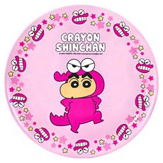 Miravivi 蠟筆小新造型圓餐盤 恐龍裝 兒童餐具, 1個