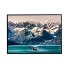 阿拉斯加座頭鯨 躍水 掛畫, 黑色