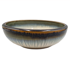 厚8缽日本製 陶瓷 寬23.5/高7.5 (cm) 容量1540 mL, 窯變藍釉, 1個