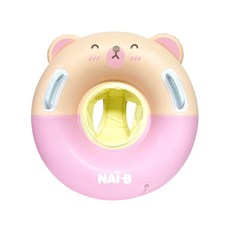 Nai-B 奈比 Q版坐式泳圈, 符合人體工學，安全良好的構造，親膚性材質保護寶貝嬌嫩肌膚, 粉紅色, 1個