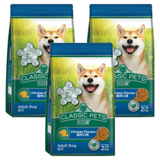 CLASSIC PETS 加好寶 成犬狗糧 2kg 含Omega 6和鋅, 雞肉口味, 3袋