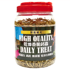PPS 寵物補給站 乾燥香脆鈣蟲 Daily Treat, 高蛋白 高鈣 無添加, 1L, 1罐
