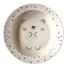 AWASAKA 粟坂 Mogu Mogu 萌萌動物餐盤2入組 650g, 大盤23.5 x 2cm + 小盤16.5 x 2.5cm, 刺蝟, 1組