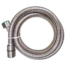 LEADER 麗達 不鏽鋼耐拉耐壓沖洗器軟管 ST17 265g, 1.8m, 不鏽鋼原色