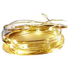 摩達客 20燈 LED銅線燈串, 2公尺, USB/電池兩用, 暖白光, 1串