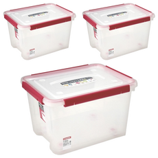 KEYWAY 聯府 好運密封整理箱 25.5L, 顏色隨機, 3個