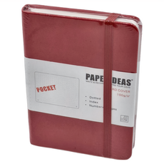 PAPERIDEAS A6 硬皮 點陣筆記本 188頁, 紅色, 1本