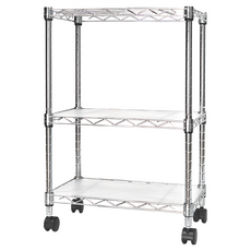 Steel Tycoon 鋼鐵力士 三層架 含滑輪, 銀色, 28 x 43 x 60cm