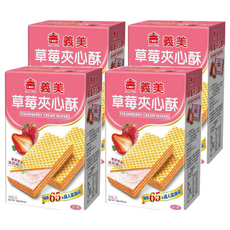 義美 夾心酥 草莓 3包入, 75g, 4盒