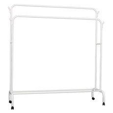 dayneeds 日需百備 輕質生活ㄇ型落地曬衣架 雙桿 吊衣架/收納架/掛衣架/衣櫥架 SBF-150WH-2, 白色