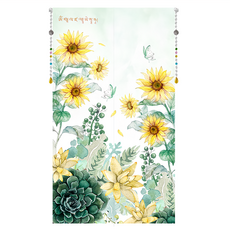 命運好好玩 李玉珮 風水布簾, 寬85cm長150cm, 觀音蓮淨化磁場, 向陽轉陰為陽, 進寶大吉, 招財向陽花, 1個