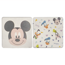 收納王妃 米奇家族珪藻土杯墊 方, 簡約款 白色, 1組