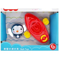 費雪發條小船洗澡玩具 - 可愛小獅子/小熊貓/小企鵝, 款式隨機, 1盒