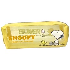 收納王妃 SNOOPY 小日子網格方型筆袋, 黃色, 1個