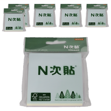 N次貼 可再貼便條本, 3x3in/76x76mm 150張/3本/袋, 藍色 + 黃色 + 紫色, 6組