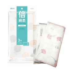 金獎 塵咬巾 倍棉柔 印花棉柔抹布 3片組 C4830, 1包