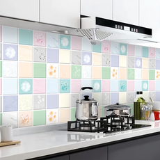 半島良品 炫染廚房防油貼磁磚貼 如花似錦, 1個
