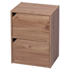 IRIS OHYAMA 愛麗思歐雅瑪 木質居家時尚附門二層櫃 MDB-2D, 原木色, 1個