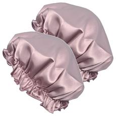 BIOAM 佰歐安 天然蠶絲大尺寸舒眠護髮帽 - 防靜電 秀髮柔順不毛躁 彈性鬆緊帶, 50g, 2個