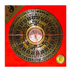 開運陶源 羅盤 羅經 指南北針, 特製鑄銅 穩定宅運 陽宅擺設 避邪招財 硃砂點綴 福氣滿滿, 1個, 紅