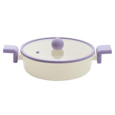 NEOFLAM 台灣原廠公司貨 Planet系列 電磁爐適用 陶瓷塗層淺湯鍋, 24cm, 星球紫, 1個