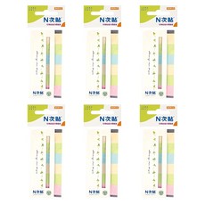 N次貼 指示標籤紙 環保 61427, 45 x 15mm, 180張, 6組 - 可再貼標籤