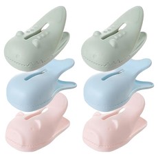 FaSoLa 磁吸封口夾 3入 - 2組 混色 5.8X3cm, 灰色 + 藍色 + 粉色