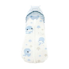 KU.KU Duckbill 酷咕鴨 超好眠懶人包巾 加厚升級款 可拆式風帽 嬰兒初生睡袋, 58*32cm不含帽, 印象藍, 1件