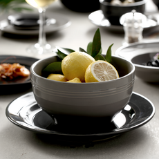 WORTH IT 渥思 歐式簡約純色陶瓷碗 直徑11.4 x 高6.4 cm, 灰色, 1個