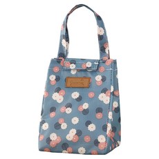 iSFun 三角手提 保溫保冷便當袋, 1個, 藍漾花朵