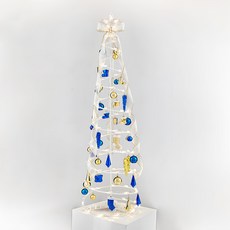 好物良品 北歐收納折疊式聖誕樹落地燈, 金色+藍色