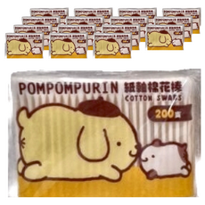 布丁狗 紙軸棉花棒 200支 100%純棉 清潔耳部及眼部化妝, 16包