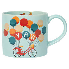 danica STUDIO Jubilee石陶馬克杯 13.8 x 9.8 x 8.7cm 415ml 600g, 氣球單車 藍色, 1個