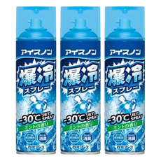 Hakugen Earth 白元 Ice non 爆冷衣物涼感噴霧 -30°C JET Spray, 薄荷香, 淨化汗臭, 消臭, 330ml, 3瓶