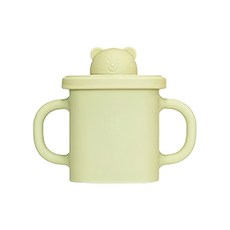 MODU'I BLUEMAMA 幼兒鉑金矽膠熊熊水杯零食杯, 300ml, 鉑金矽膠材質, 清新綠, 1個